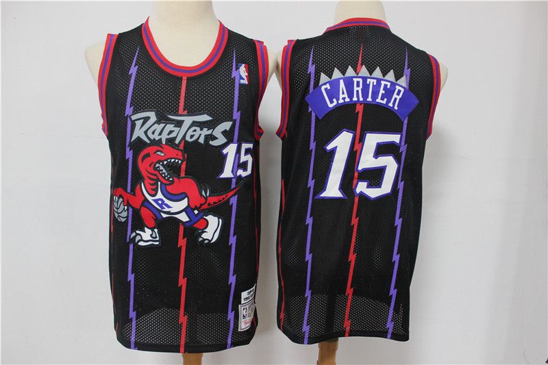 Men Toronto Raptors #15 Carter Black Classic retro Limited Edition NBA Jersey-0